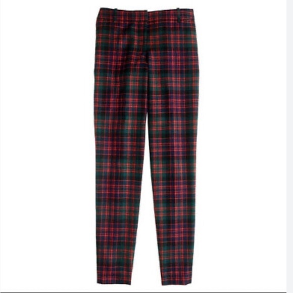 J. Crew Cafe Capri Wool Red Tartan Pant size 4 - Picture 3 of 11